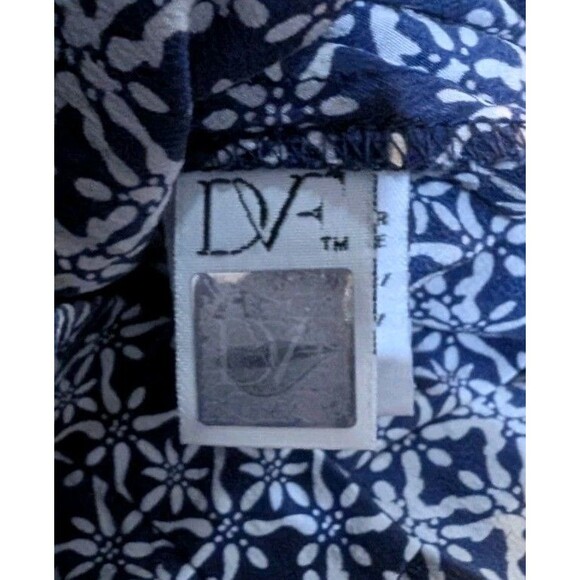 Diane von Furstenberg Size 10 Silk Shirt Dress Womens Button Blue White LS DVF - Picture 7 of 7
